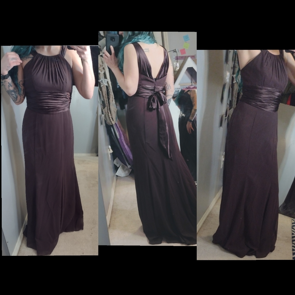 David's Bridal Chiffon and Charmeuse Dress